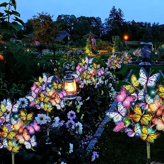 Solar Garden Lights Outdoor Waterproof Decorative Solar Lights Outdoor 8 Pack with 176 LED 136 Butterfly Flower Garden Decor Yard Decorations Patio Lawn, Gifts for Mother's Day Mom Women, photo 6 of 9