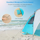 WolfWise 4-5 Person Easy Up Beach Tent UPF 50+ Portable Instant Sun Shelter Canopy Umbrella with Extended Zippered Porch, Blue by TinyTreasures Baby Boutique