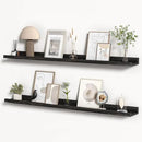 Floating Shelves for Wall, Picture Ledge Shelf 48 Inch Solid Wood Set of 2, Rustic Wall Shelves with Lip, Kids Bookshelf, Photo & Picture Live Edge Floating Shelves for Bedroom, Living Room, Kitchen by CozyNest Decor