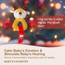 Organic Cotton Stuffed Animal Rattle Baby Toys, Plush Deer Cuddle Cloth and Hand Grip Ring Rattles Plush Toy Set for Newborns Infant Boys Girls, 2 PCS by TinyTreasures Baby Boutique
