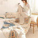 100% Cotton Throw Blankets for Couch Bed Chair Sofa,Cotton Quilt Throw Woven Boho Bed Blankets,Versatile Knit Woven Super Soft Decorative Blanket for Women,80''Wx 90''L by CozyNest Decor