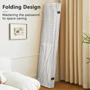 6 Panel Pegboard Room Divider, 5.6Ft Pegboard Display Folding Privacy Screens, Wood Room Divider Peg Board Display Freestanding for Trade Show Craft Show Home Wall Organizer, Retro White by CozyNest Decor