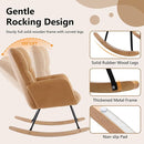 NIOIIKIT Nursery Rocking Chair Teddy Upholstered Glider Rocker Rocking Accent Chair Padded Seat with High Backrest Armchair Comfy Side Chair for Living Room Bedroom Offices (Kahaki Teddy) by TinyTreasures Baby Boutique
