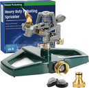 Heavy Duty Metal Pulsating Sprinkler for Yard - 360 Degree Roating Automatic Water Sprinkler for Lawn with Metal Base, Pulsating Impact Sprinklers for Large Area Covers Up to 85‘ Diameter by GreenHaven Gardens