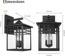 Outdoor Light Fixture Wall Mount, Black Exterior Light Fixture Wall Sconces with Seeded Glass for Front Porch, Large Waterproof Outdoor Square Wall Lantern Outside for House Doorway by GreenHaven Gardens