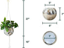 Hanging Disco Ball Planter 8" - with Acrylic Stand and Macrame Plant Hanger - Home Décor, Room Décor, Patio or Boho Décor, Mirror Disco Planter, Disco Decor (8" with Base) by GreenHaven Gardens