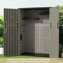 KINYING Outdoor Vertical Storage Shed,57 Cu.ft Outdoor Storage Cabinet Waterproof,Resin Sheds & Outdoor Storage Clearance for Garden,Patio,Backyard,Lockable (Brown) by GreenHaven Gardens