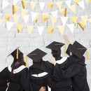 White and Gold Party Decorations Gold Beige White Fabric Triangle Pennant Banner Flag Bunting Garland for Graduation Wedding Birthday Bridal Shower Anniversary Engagement Baptism Party Supplies by GreenHaven Gardens