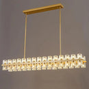 Crystal Brass Rectangle Chandeliers for Dining Room, 54in Gold Farmhouse Chandeliers for Dining Room, Modern Rectangle Crystal Chandelier for Kitchen Island Living Room, Includes 60XG4 Bulbs by CozyNest Decor