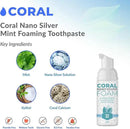 Coral Nano Silver Foaming Toothpaste, Natural Fluoride Free Toothpaste, SLS and Glycerin Free, Cool Mint, 4 Ounce by CozyNest Decor
