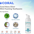 Coral Nano Silver Foaming Toothpaste, Natural Fluoride Free Toothpaste, SLS and Glycerin Free, Cool Mint, 4 Ounce by CozyNest Decor