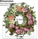 WANNA-CUL 24 Inch Spring Peony Wreaths for Front Door,Succulent Summer Wreath with Pink Peony Floral, Spring Front Door Decor with Succulent Arrangement Decoration by CozyNest Decor
