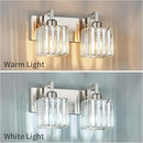 Modern Bathroom Vanity Light 2-Lights Brushed Nickel Vanity Light Crystal Wall Light Bathroom Light Fixtures by CozyNest Decor