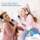 goopow Mini Karaoke Machine Speaker for Kids Adults, Portable Bluetooth Microphone Song Toys with LED Light, Best Chritmas Birthday Festival Gift for 3 4 5 6 7 8+ Year Old Girls Boys (Blue-2MIC) by TinyTreasures Baby Boutique