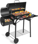Charcoal Grill Offset Smoker: Charcoal Barbecue Grills with Spacious Cooking Area | Barrel BBQ Grill and Smokers Combo for Outdoor Patio Backyard Camping and Parties by GreenHaven Gardens