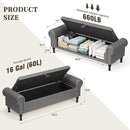 YOUDENOVAn 60”Bench with Storage, Upholstered Tufted Button Window Bench with Plenty Hidden Storage Space,Faux Leather Ottoman Bench for Bedroom, Living Room, Entryway，Grey by CozyNest Decor