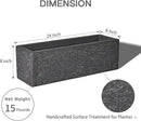 24 Inch Rectangular Concrete Planter,Durable All-Weather Use with Drainage Holes,Large Rectangular Planter for Outdoor Indoor Plants by GreenHaven Gardens