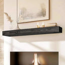 60x8x5 Fireplace Mantel - Handcrafted Hollow Rustic Solid Wood Wall Mounted Floating Shelf with Invisible Heavy Duty Wood Bracket (Weathered Black) by CozyNest Decor
