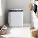 Portable Mini Twin Tub 22lbs Washing Machine With Drying Rack& 10 Hangers, 13lbs Washer & 9lbs Spinner, Small Laundry Washer with Time Control for Camping, Apartments, RV (22lbs) by CozyNest Decor