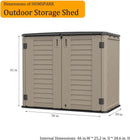 HOMSPARK Outdoor Storage shed, 26 Cu.ft Outdoor Storage Box Waterproof, Outdoor Storage Cabinet for Bike, Garbage Cans, Lawnmower, Garden Accessories, Waterproof, Lockable by GreenHaven Gardens