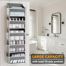 SpaceAid 1 Pack Over The Door Organizer with 5 Large Pockets and 10 Mesh Side Pockets, 5 Layers Door Organizer Hanging with Clear Window for Bedroom, Bathroom, Pantry and Nursery, Gray by CozyNest Decor