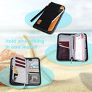 Real Leather Wallet RFID Family Passport Holder Waterproof Travel Essentials (Black) by TinyTreasures Baby Boutique