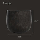 Mondo Large Planter – Brown Stone Finish – Fiberglass Indoor/Outdoor and Weather-Resistant Round Planter (33" D x 31.3" H Exterior, 31.5" D x 30.7" H Interior) by GreenHaven Gardens