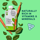 Serenity Kids 6+ Month Organic Veggie Puree Baby Snacks Pouches - Carrot, Spinach & Basil - No Sugar Added, BPA Free & Allergen Free Baby Puree Pouches - 3.5 Oz, 6 Pack by TinyTreasures Baby Boutique