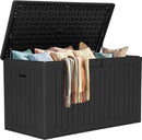YITAHOME 200 Gallon Extra Large Deck Box, Double-Wall Resin Outdoor Storage Box with Flexible Divider for Patio Cushions Pool Supplies Garden Tools, 990 lbs Load Capacity, Lockable (Black) by CozyNest Decor