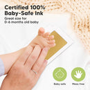2-Pack Inkless Baby Hand and Footprint Kit - Mess Free Ink Pad for Newborn Keepsake, Dog Nose & Paw Print Kit, Clean Touch Ink Pad for Baby Hand & Footprints, Ideal New Mom Gifts (Gold) by TinyTreasures Baby Boutique