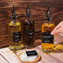 Molimoli Oil and Vinegar Dispenser with Metal Pour Spout, Weighted Pourer, Glass Bottle Dispenser for Kitchen, Olive Oil Cruet, Glass Olive Oil Bottle | 500ml, Set of 2 by CozyNest Decor