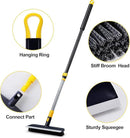 Yocada Floor Scrub Brush Telescopic Handle 2 in 1 Scrape Brush Stiff Bristle Shower Scrubber for Cleaning Patio Bathroom Garage Kitchen Wall Deck Tub Tile 55.9 inch Tall by GreenHaven Gardens
