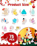 75 Pcs Miniature Christmas Figurines - Luminous Mini Resin Figures to Hide, Glow in The Dark Resin Animals for Micro Landscape Aquarium Fairy Garden Dollhouse Decor by CozyNest Decor