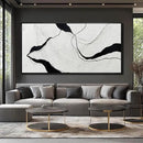 Large Framed Abstract Wall Art 29"x58" Black and White Contemporary Line Canvas Neutral Wall Decor for Modern Living Room Office Bedroom by CozyNest Decor