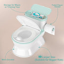 2-in-1 Toddler Potty Training Toilet - Larger Potty Chair & Detachable Training Seat for Boys & Girls Ages 1-3 with Flushing Sound, Wipes Storage, Toilet Paper Holder - Cyan by TinyTreasures Baby Boutique