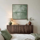 Framed Sage Green Abstract Wall Art, Modern Canvas Prints Artwork for Walls, Square Minimalist All Green Abstract Pictures for Living Room, Hallway, Fireplace, Bedroom, Home Office Wall Decor 30x30 In by CozyNest Decor