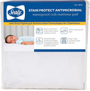 Sealy Baby Stain Protect Antimicrobial Fitted Waterproof Infant Crib Mattress Protector Pad and Toddler Bed Cover, Durable and Comfortable Topper, Machine Washable & Dryer Friendly, 52” x 28”- White by TinyTreasures Baby Boutique