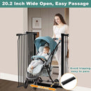 40.5" Extra Tall Baby Gate for Stairs, 68.5"-72.2" Extra Wide Long Dog Gate for The House, Safety Child Gate Easy Walk Thru Indoor, Metal Auto Close Pressure Mount Pet Gate for Doorways Hallway, Black by TinyTreasures Baby Boutique
