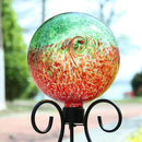 VCUTEKA Gazing Ball, Glass Gazing Balls Sphere for Garden Lawn Outdoor Ornament Yard Decorative, Red Swirl, 10" by CozyNest Decor