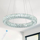 22" Chandelier Crystal Chandeliers Ceiling Light Fixture with Remote Control Flush Mount Ceiling Lights for Living Room Dining Room Bedroom(dimmable) by CozyNest Decor