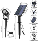 T-SUNUS Solar Landscape Spotlights, Solar Garden Spot Light IP65 Waterproof 9.8ft Cable, 2000mAh Separated Solar Panel, Auto On/Off for Garden Driveway Pathway Pool Area(Warm White 3000K) by GreenHaven Gardens