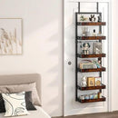 bukfen Over the Door Pantry Organizer, 6-Tier Adjustable Wooden Basket Kitchen Pantry Door Organization and Storage, Heavy-Duty Metal Hanging Kitchen Spice Rack,D6.3 x W17.71 x H50.60 inch,1 Pack by CozyNest Decor