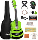 ADM Beginner Acoustic Classical Guitar Nylon Strings Wooden Guitar Bundle Kit for Kid Boy Girl Student Youth Guitarra Online Lessons with Starter Accessories (30 Inch, Geen) by TinyTreasures Baby Boutique