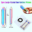 2 Pack 5" Large Crystal Sun Catchers, HYBEADS Hanging Ornaments for Windows Retangle Prism Suncatchers for Garden Home Decor Office Living Room Windows Crystal Rainbow Maker by GreenHaven Gardens