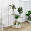 Plant Stand Indoor 4 Tier 5 Potted Multiple Flower Pot Holder for Patio Garden Balcony Living Room Corner (4 Tier White+Sonoma Oa) by GreenHaven Gardens