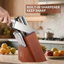 ZHANG XIAO QUAN SINCE 1628 15Pcs Knife Block Set,kitchen knife set with Built-in Sharpener Razor-Sharp High Carbon Stainless Steel Dishwasher Safe(Silver) by CozyNest Decor