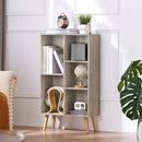 5 Cube Small Bookshelf,3 Tier Mid-Century Modern Bookcase with Legs,Wood Bookshelves Storage Organizer Shelf,Free Standing Narrow Book Shelves,Rustic Grey Corner Bookcases for Bedroom,Living Room by CozyNest Decor