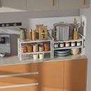 Expandable,Adjustable & Stackable Spice Rack, Cabinet Kitchen Countertop Shelf Organizer,Metal Pantry Storage Shelves - Space-Saving Storage Solution(2Packs/White/Large) by CozyNest Decor