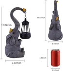 Solar Outdoor Garden Statues Lights, Mom Gifts Birthday Gifts for Women, Lucky Elephant Unique Housewarming Gifts and Yard Decoration, Elephant Figurines with Cute Birds Garden Sculpture Decor by GreenHaven Gardens