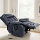 MAEVIS Power Recliner Chair, Lay Flat Sleeping Lift Chairs Recliner for Elderly with Heat and Massage,Comfy Real Breathable Leather Recliners with Dual OKIN Motor for Living Room (Blue) by CozyNest Decor